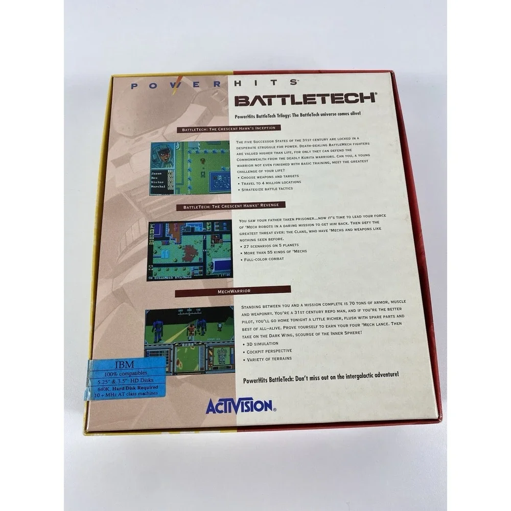 Battletech - Trilogy w/ Original Mechwarrior - RARE Vintage IBM Big Box w/Poster